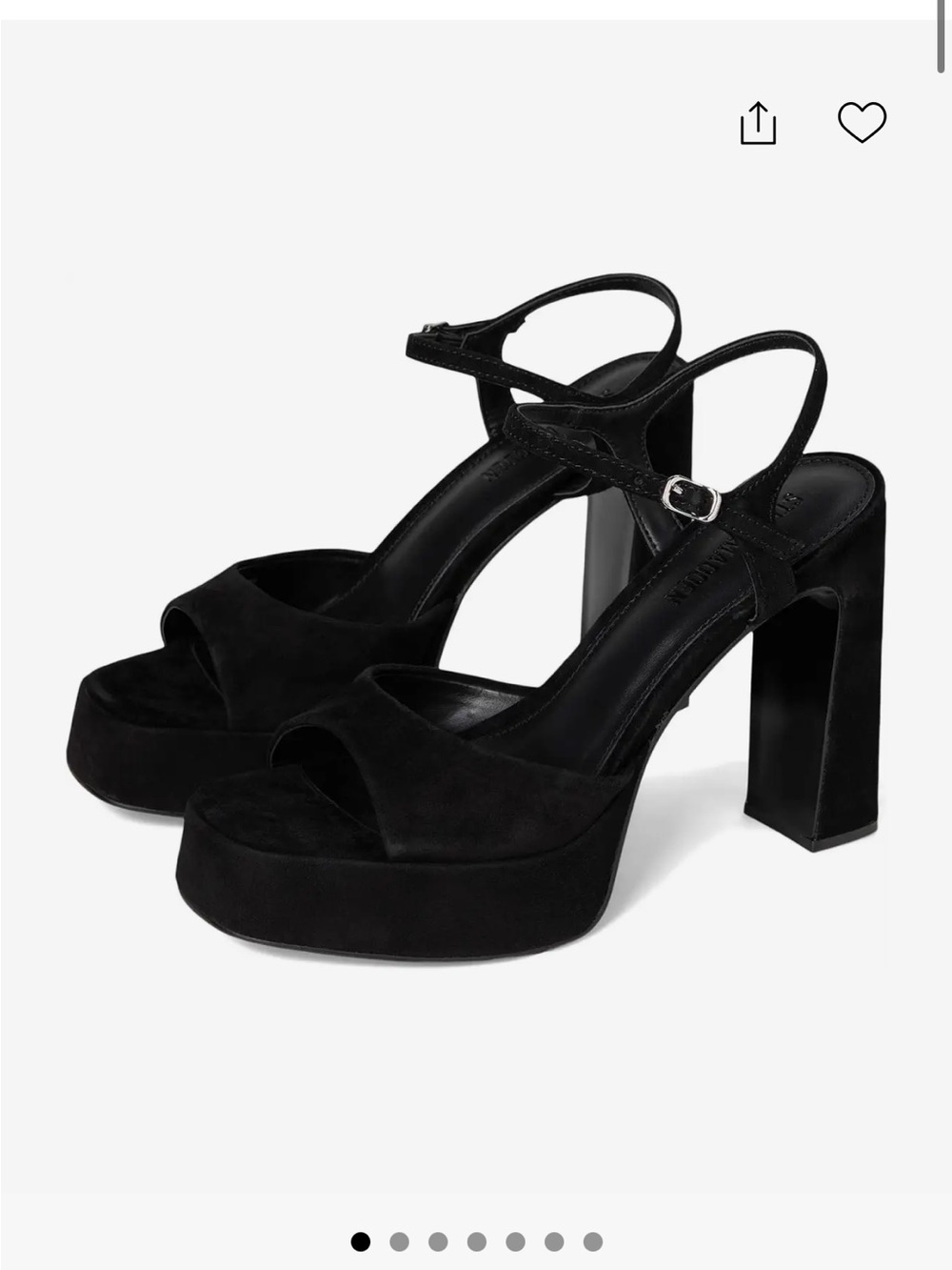 WORN ONCE Steve Madden Black Suede Block Heel Sandals with Ankle Strap